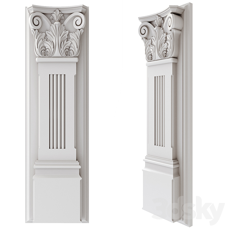 Pilaster carved 3DS Max - thumbnail 1