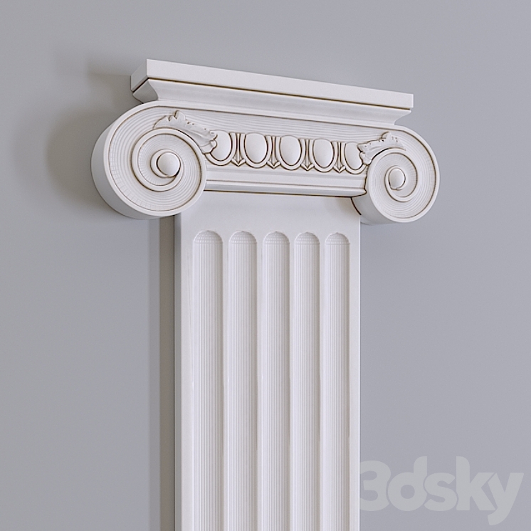 Pilaster Europlast. Capital: 1.21.006 Barrel: 1.22.200 Base: 1.23.200 3DS Max - thumbnail 2