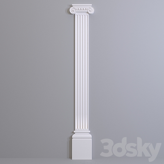 Pilaster Europlast. Capital: 1.21.006. Barrel: 1.22.200. Base: 1.23.200 3DSMax File - thumbnail 1