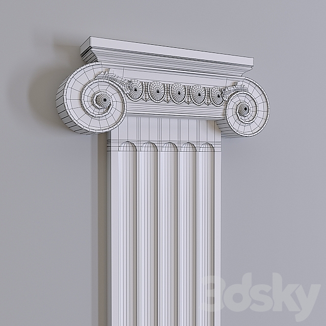 Pilaster Europlast. Capital: 1.21.006. Barrel: 1.22.200. Base: 1.23.200 3DSMax File - thumbnail 3