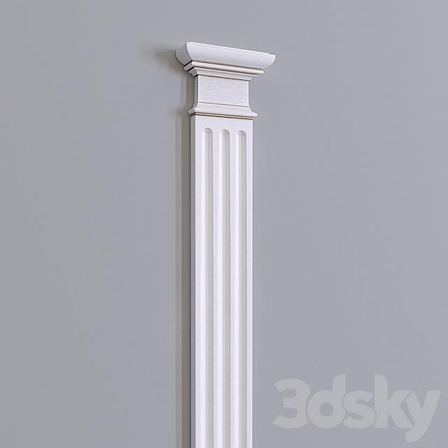 Pilaster Europlast. Capital: 1.21.008 Barrel: 1.22.050 Base: 1.23.600 3DS Max Model - thumbnail 2