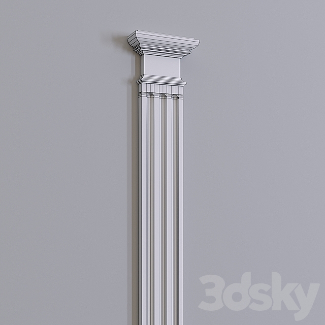 Pilaster Europlast. Capital: 1.21.008 Barrel: 1.22.050 Base: 1.23.600 3DS Max Model - thumbnail 3