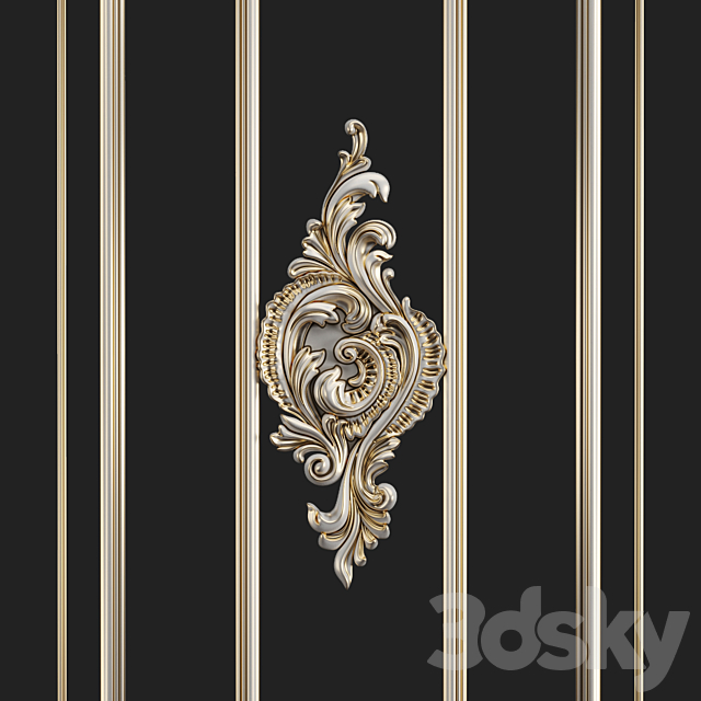 Plaster decorative frame 2 3DS Max Model - thumbnail 4