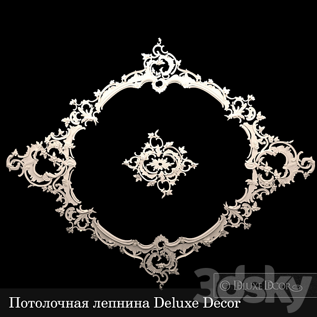 Rococo stucco ceiling Deluxe Decor 3DSMax File - thumbnail 1