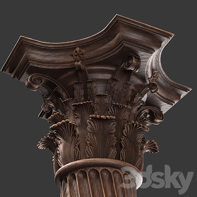 Roman column 3DS Max Model - thumbnail 2