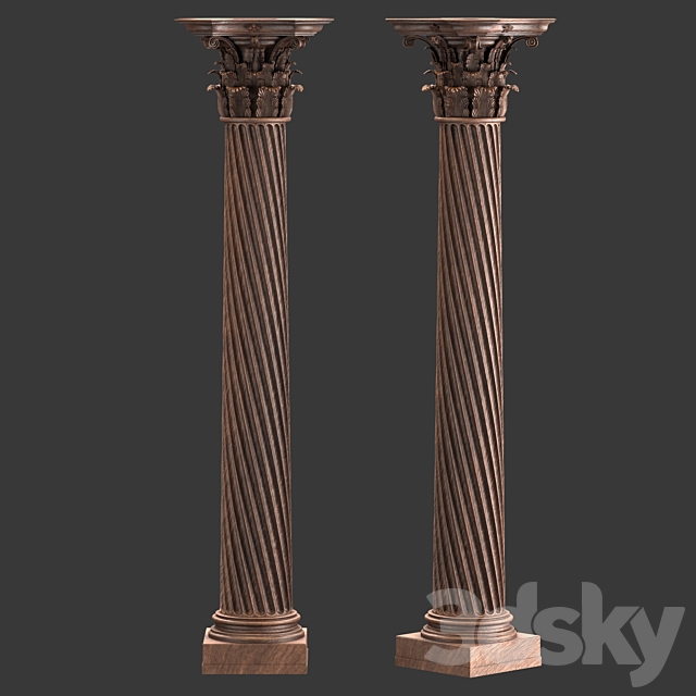 Roman column 3DS Max Model - thumbnail 3