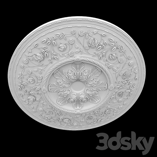 Rosette ceiling №4 3DS Max Model - thumbnail 2