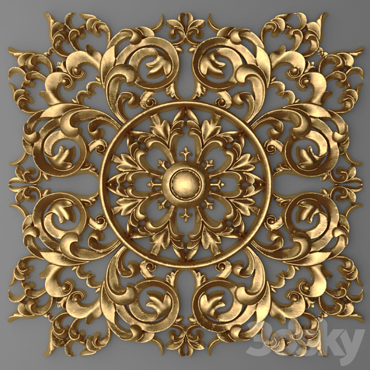 Rosette pattern carving. 3DS Max - thumbnail 1