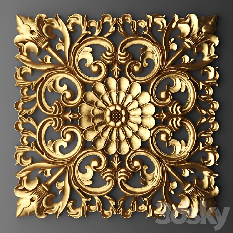 Rosette pattern carving. 3DS Max - thumbnail 1