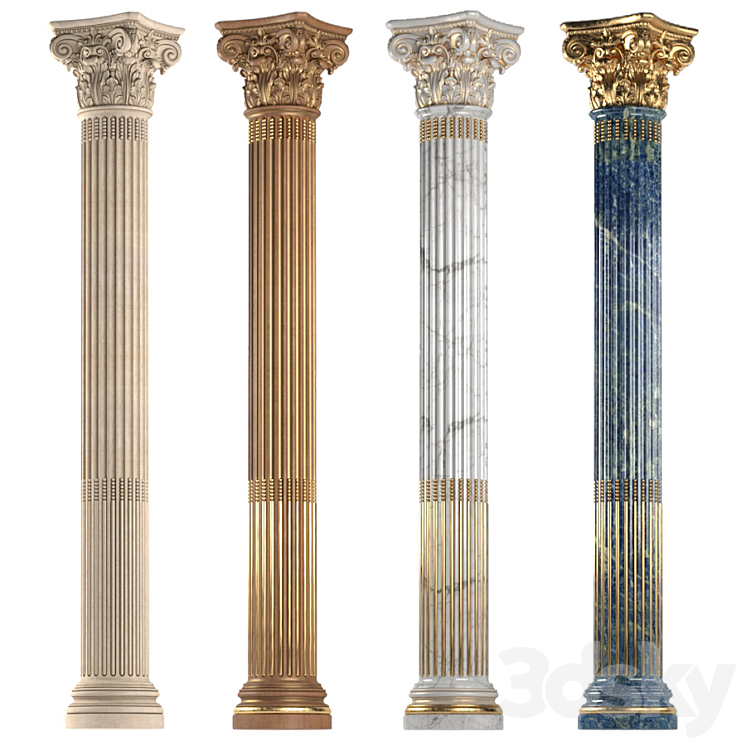 Round classic column. 3DS Max - thumbnail 1