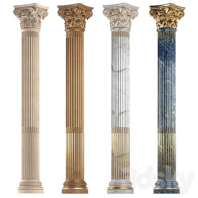 Round classic column. 3DSMax File - thumbnail 1