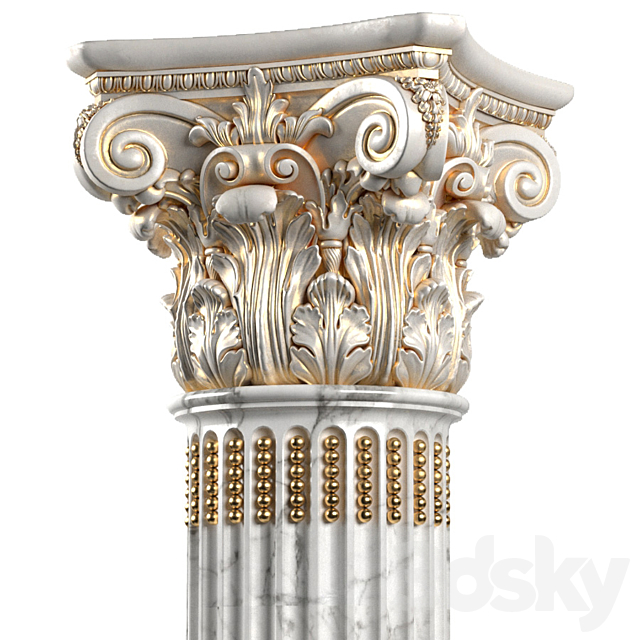 Round classic column. 3DSMax File - thumbnail 2