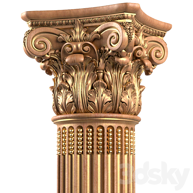 Round classic column. 3DSMax File - thumbnail 3