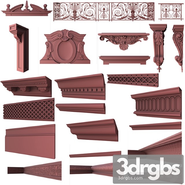 Set Of Classical Elements 3dsmax Download - thumbnail 1