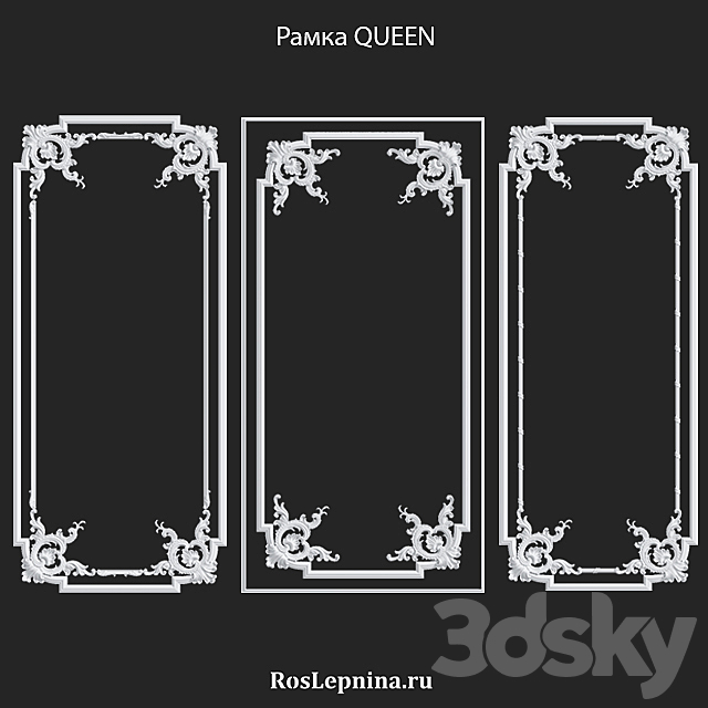 Set of frames QUEEN by RosLepnina 3DS Max Model - thumbnail 2