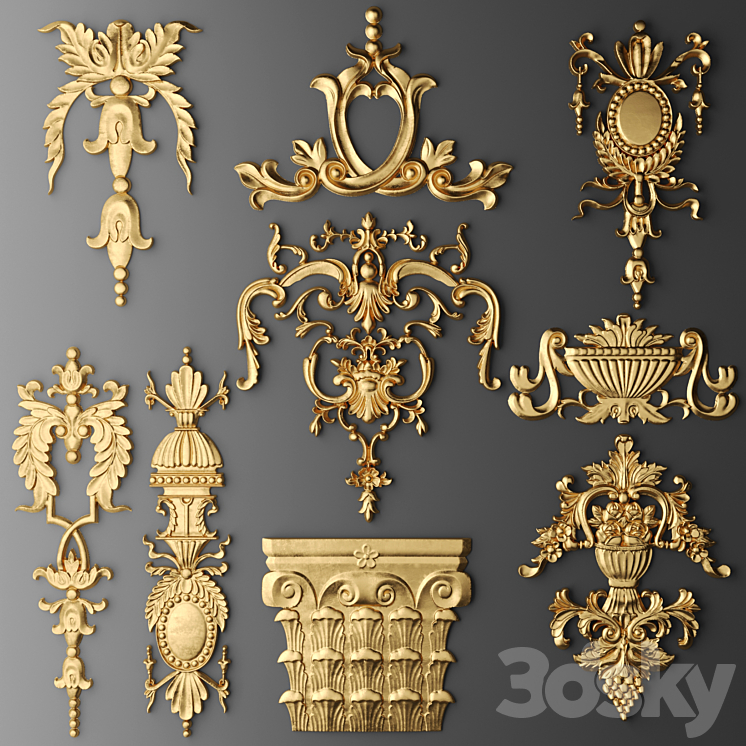 Set stucco decoration 3DS Max - thumbnail 1