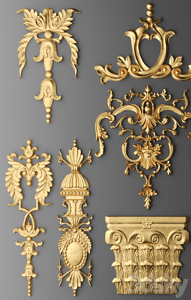 Set stucco decoration 3DS Max - thumbnail 2