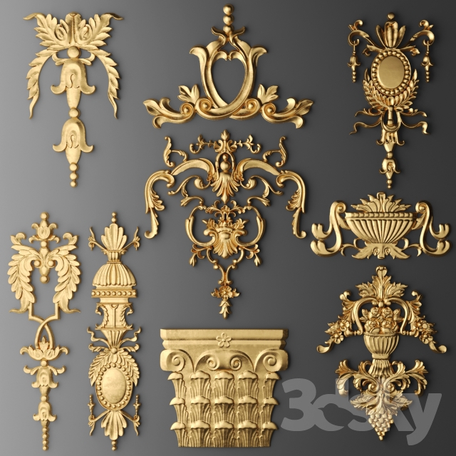 Set stucco decoration 3DS Max - thumbnail 3