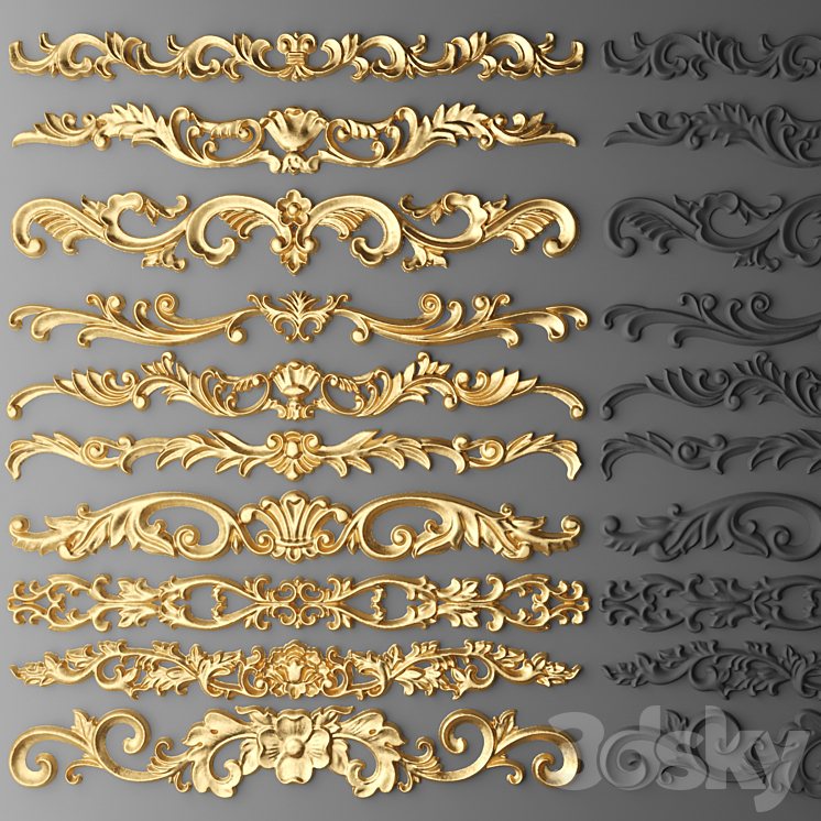 Set stucco decoration 3DS Max - thumbnail 1