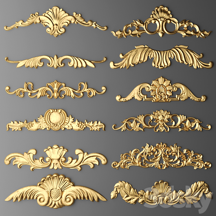 Set stucco decoration 3DS Max - thumbnail 1