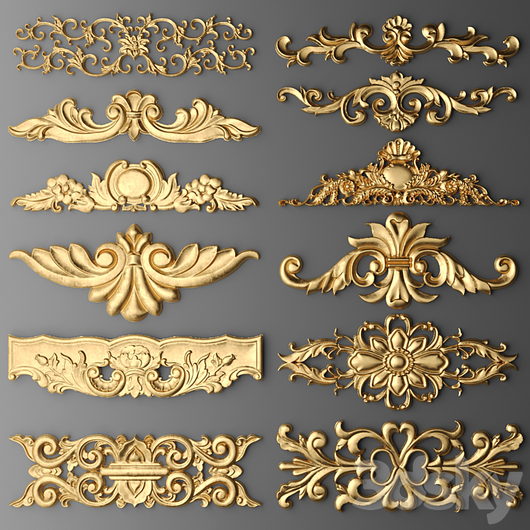 Set stucco decoration 3DS Max - thumbnail 1