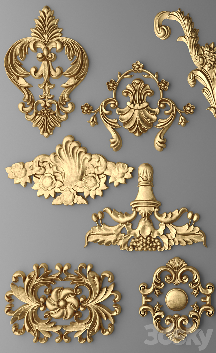 Set stucco decoration 3DS Max - thumbnail 2