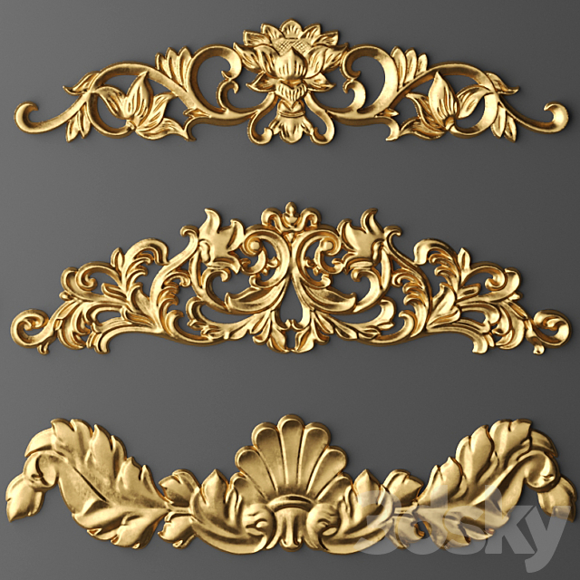 Set stucco decoration 3DS Max Model - thumbnail 2