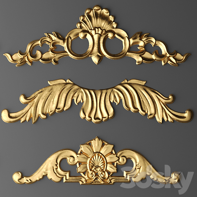 Set stucco decoration 3DS Max Model - thumbnail 3