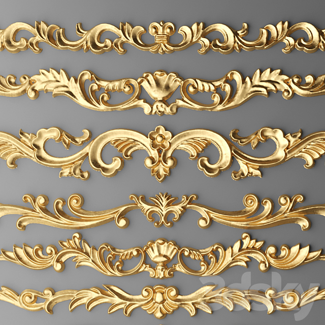 Set stucco decoration 3DS Max Model - thumbnail 3