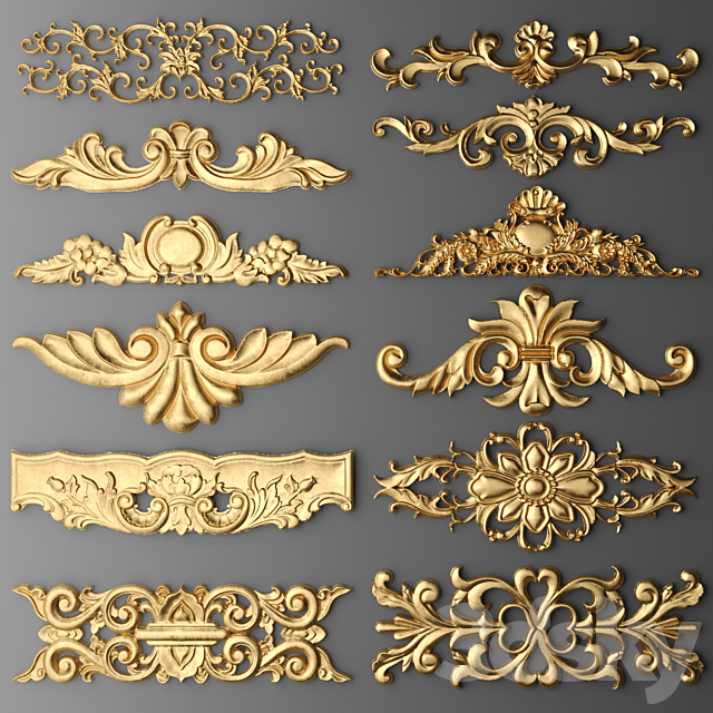 Set stucco decoration 3DSMax File - thumbnail 1