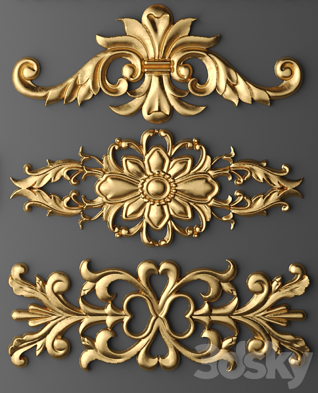 Set stucco decoration 3DSMax File - thumbnail 3