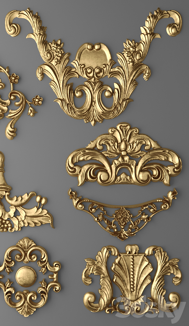 Set stucco decoration 3DSMax File - thumbnail 3