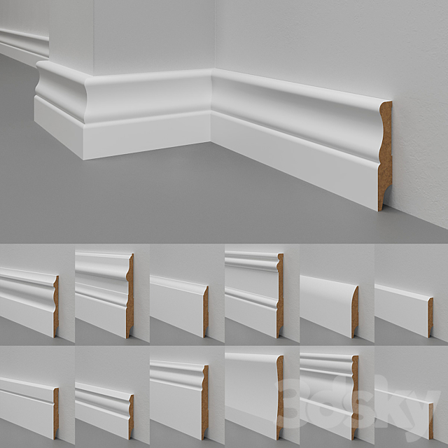 Skirting boards MDF Madest Decor (28 pieces) 3DS Max Model - thumbnail 2