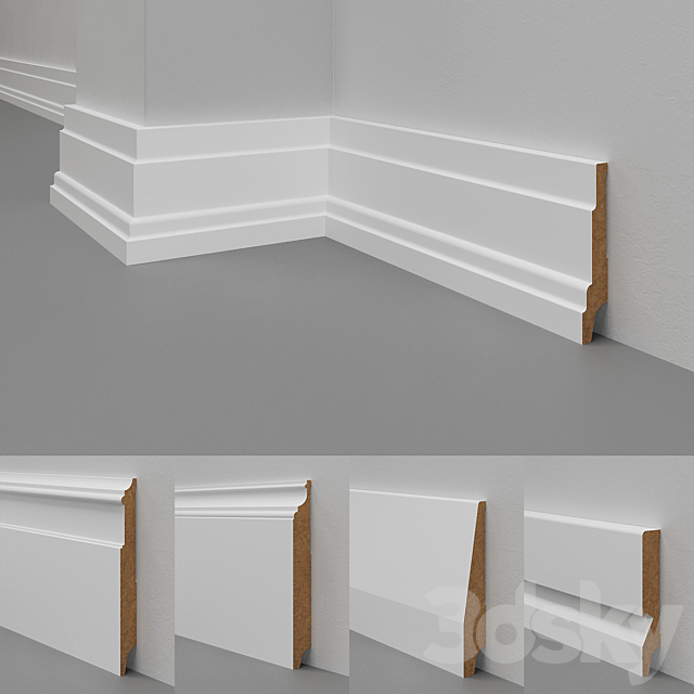 Skirting boards MDF Madest Decor (28 pieces) 3DS Max Model - thumbnail 3