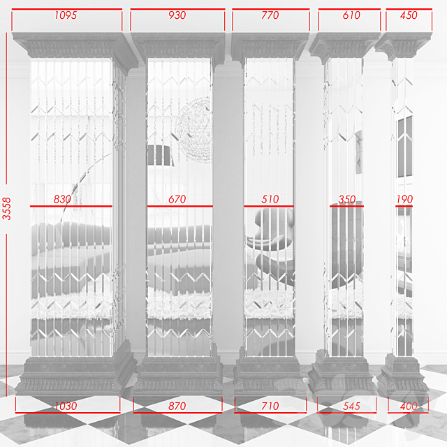 SQUARE COLUMNS 3DSMax File - thumbnail 3