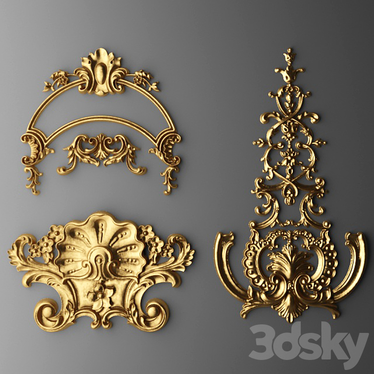 Stucco cartouche 3DS Max - thumbnail 1