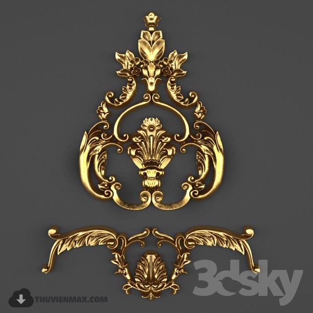 Stucco cartouche crown. 3DS Max - thumbnail 3