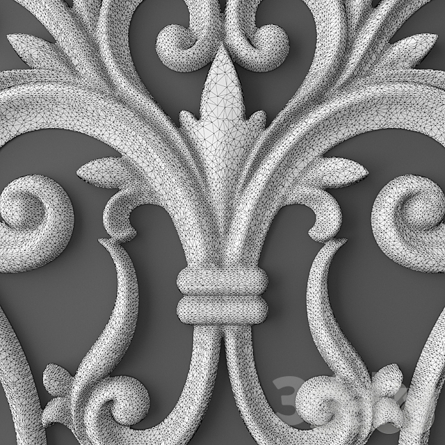 Stucco carving. 3DS Max Model - thumbnail 3