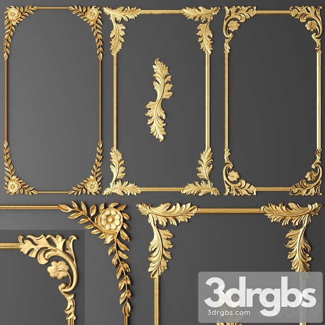 Stucco Decor Gold Luxury 3dsmax Download - thumbnail 1