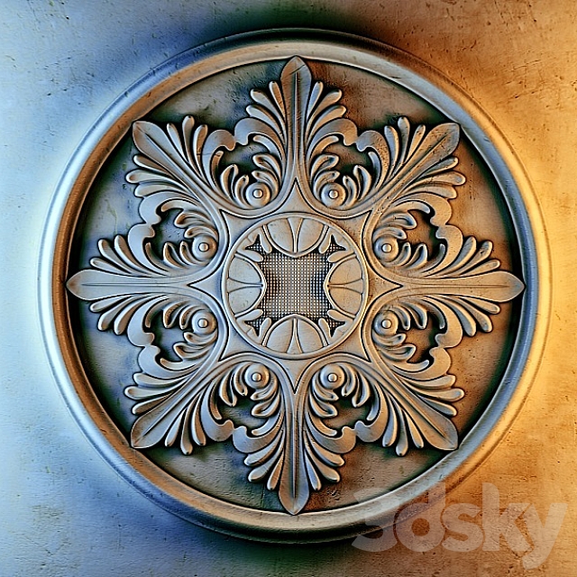 Stucco decor Medallion 3ds Max - thumbnail 1