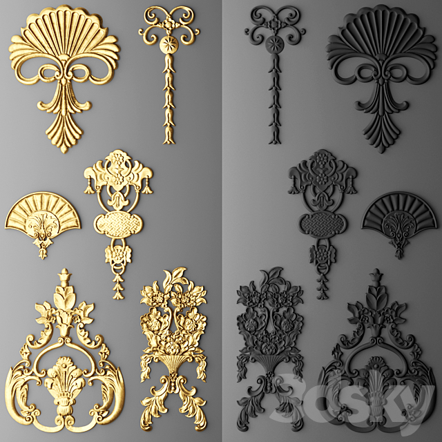 Stucco decor. Set. 3DSMax File - thumbnail 1