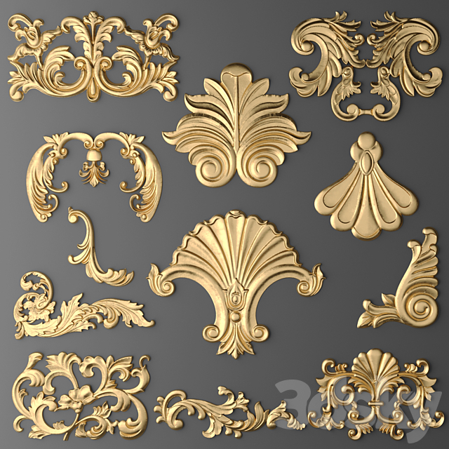 Stucco elements set. 3DSMax File - thumbnail 1