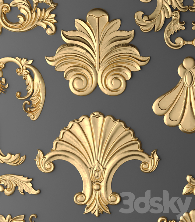 Stucco elements set. 3DSMax File - thumbnail 3