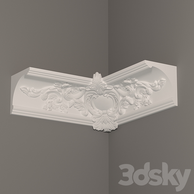 Stucco molding cornice 3ds Max - thumbnail 1