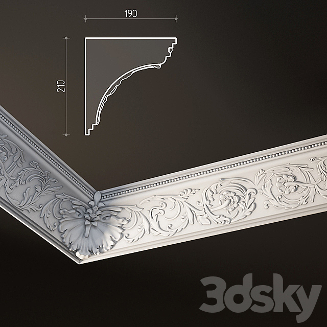 Stucco plaster cornice 3DSMax File - thumbnail 1