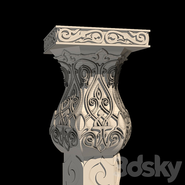 The column in Arabic style 3DS Max Model - thumbnail 2