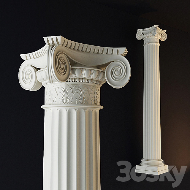 The Ionic column capital 3DS Max Model - thumbnail 1