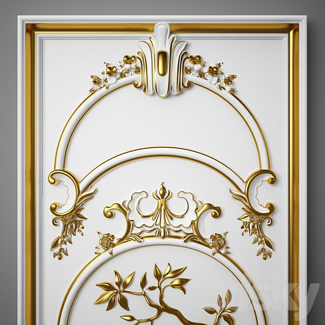 The panel Boiserie Italia 3DS Max Model - thumbnail 2