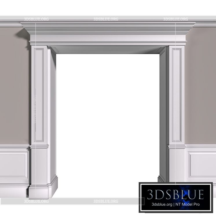 Traditional Interior Arched Opening.Classic Wall paneling 3DS Max - thumbnail 3