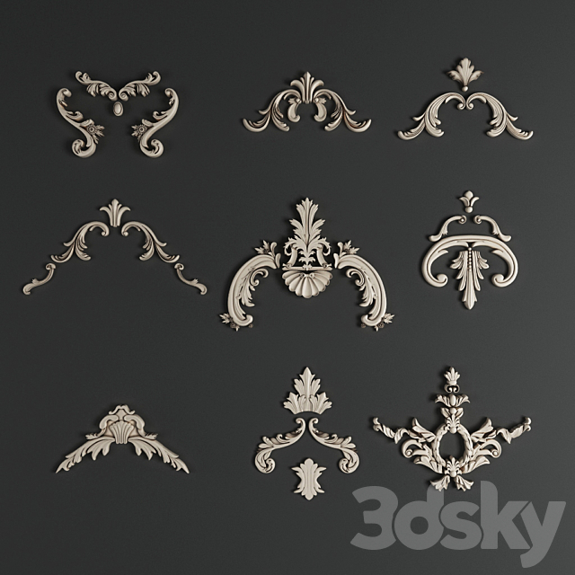 Ugolki.Dekor-stucco 3ds Max - thumbnail 1